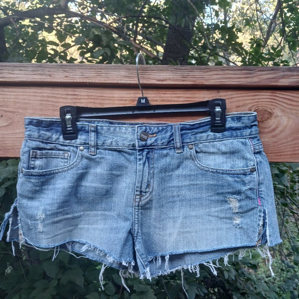 Victoria's Secret Pink distressed denim cutoff daisy duke short shorts